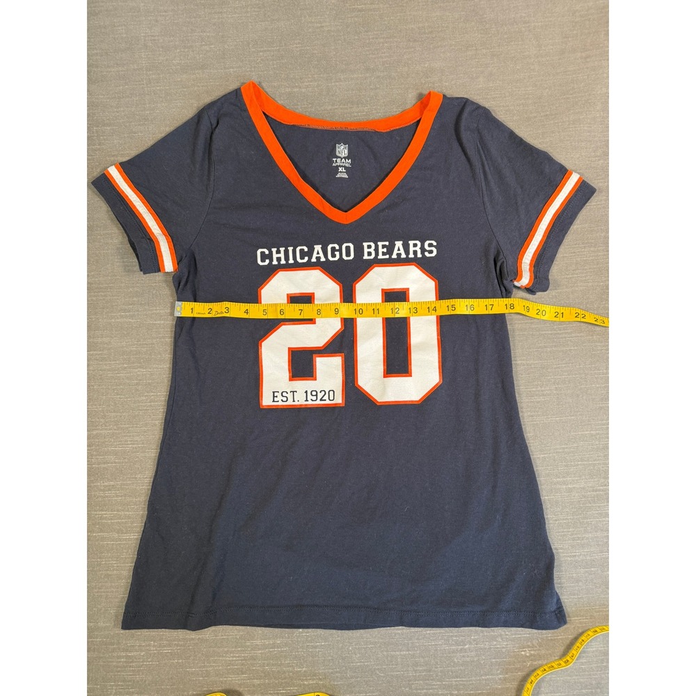 NFL Team Apparel Chicago Bears Womens XL V-Neck T-Shirt Navy Blue Orange 20 XL - Picture 3 of 7